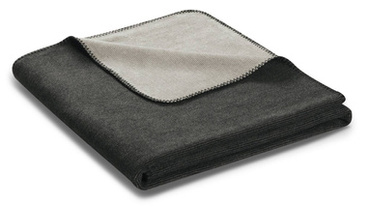 Koc Biederlack Melange Doubleface Anthrazit-Silber