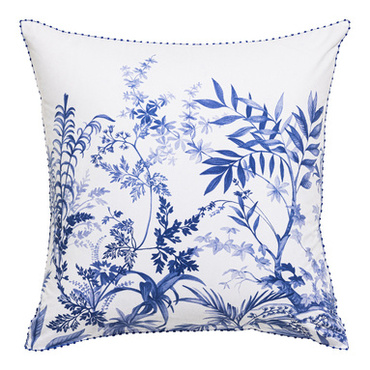 Poszewka bawełniana Le Jacquard Français Jardin d'eden Blue