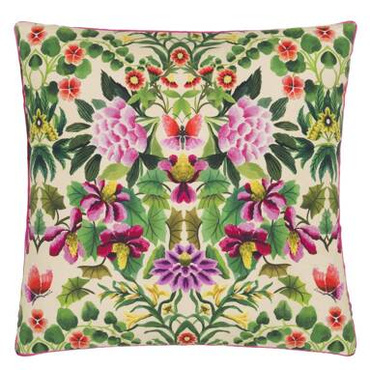 Poszewka perkalowa Designers Guild Ikebana Damask Fuchsia