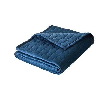 Narzuta welurowa Blanc Des Vosges Spirit Niebieska