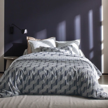 Pościel perkalowa Blanc Des Vosges Tempo Morska 