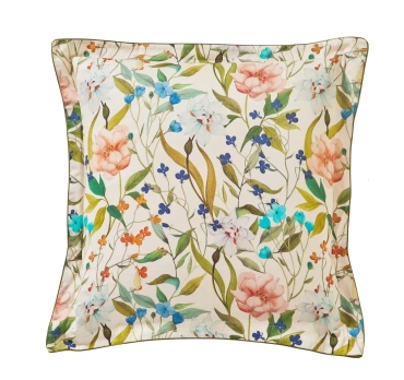 Poszewka satynowa Blanc Des Vosges Giardino Kremowa