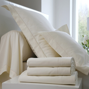 Pościel perkalowa Blanc Des Vosges Uni Kremowa