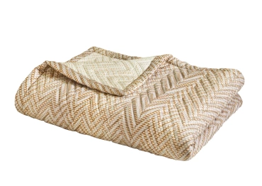 Narzuta satynowa Blanc Des Vosges Gravity Beżowa