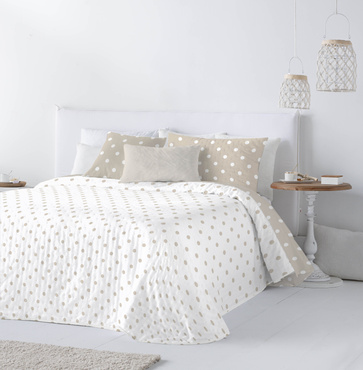 Narzuta dwustronna Antilo Fundeco Jessy Beige