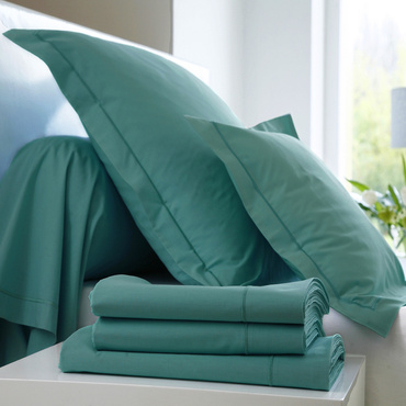 Pościel perkalowa Blanc Des Vosges Uni Morska