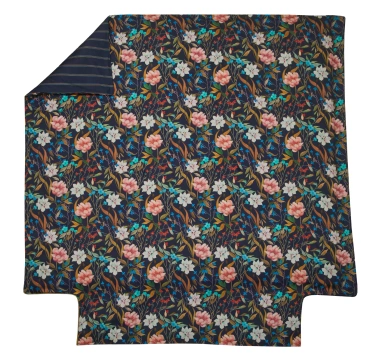 Poszwa satynowa Blanc Des Vosges Giardino Granatowa