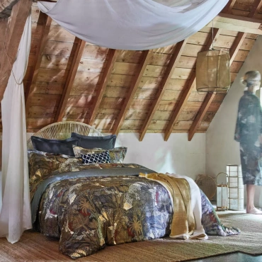 Pościel satynowa Blanc Des Vosges Jardins De Babylone