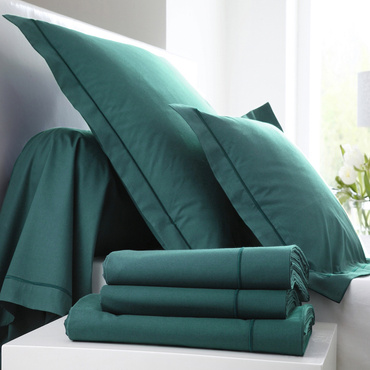 Pościel perkalowa Blanc Des Vosges Uni Turkusowa