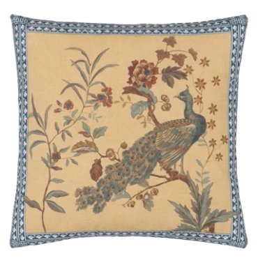 Poduszka dekoracyjna John Derian Peacock Toile Sepia