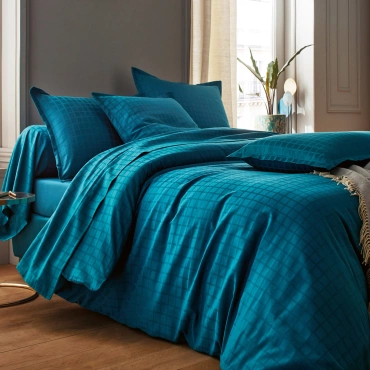 Pościel satynowa Blanc Des Vosges Palace Niebieska