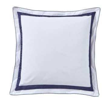 Poszewka perkalowa Blanc Des Vosges Egerie Niebieska