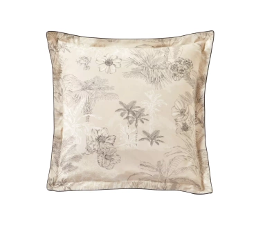 Poszewka perkalowa Blanc Des Vosges Carnet de Voyage Beżowe