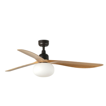 Wentylator sufitowy Faro Barcelona Outwood L Brown/Light Oak Wood Fan IP44 1x27