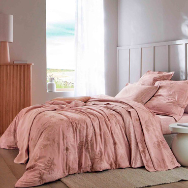 Pościel perkalowa Blanc Des Vosges Carnet de Voyage Różowa