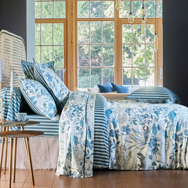 Pościel satynowa Sanderson Water Garden Bleu