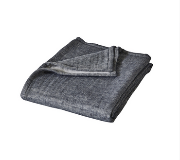 Pled bawełniany Blanc Des Vosges Alizes Niebieski