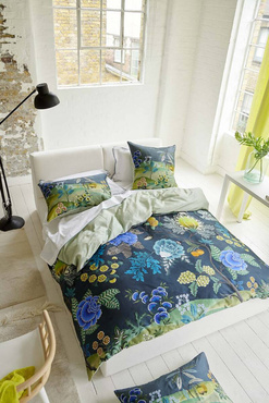 Poszwa satynowa Designers Guild Brocart Decoratif Indygo