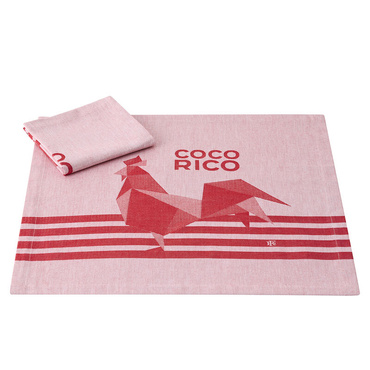 Serwetka bawełniana Le Jacquard Français Coco-Rico Red