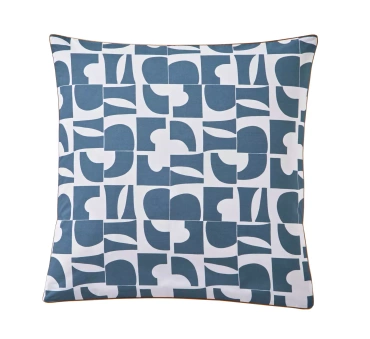 Poszewka perkalowa Blanc Des Vosges Craft Niebieska