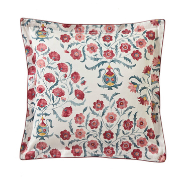Poszewka satynowa Sanderson Jardin Oriental Carmin