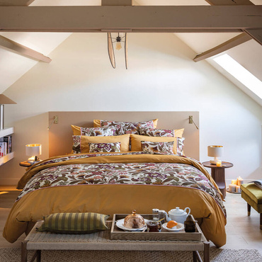 Pościel satynowa Le Jacquard Français Panache de fleurs Yellow