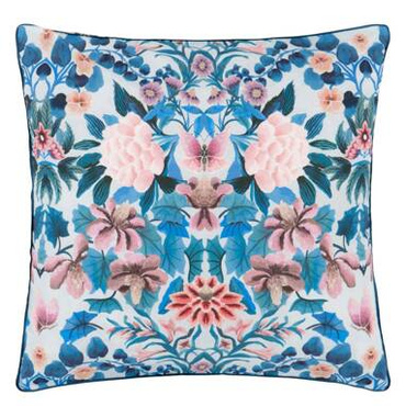 Poszewka perkalowa Designers Guild Ikebana Slate Blue