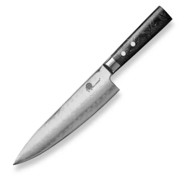 Nóż ze stali damasceńskiej Dellinger Carbon Fragment Chef 200 mm