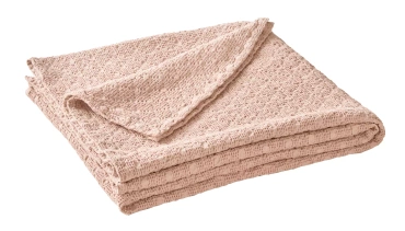 Pled bawełniany Blanc Des Vosges Everest Pudrowy Róż