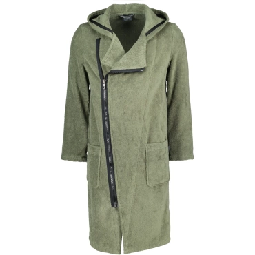 Szlafrok męski Cawo Zipper Hooded Field-Schwarz