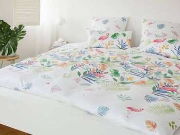 Poszewka satynowa Elegante Flamingo White