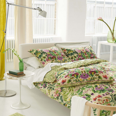 Pościel perkalowa Designers Guild Ikebana Damask Fuchsia