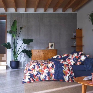 Pościel perkalowa Blanc Des Vosges Utopia Granatowa