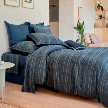 Pościel żakardowa Blanc Des Vosges Allegro Granatowa