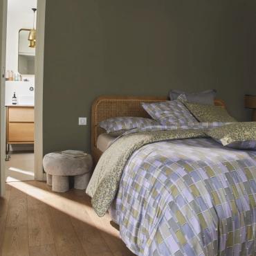 Pościel satynowa Blanc Des Vosges Mix & Match Niebieska