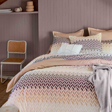 Pościel perkalowa Blanc Des Vosges Nuances Granatowa