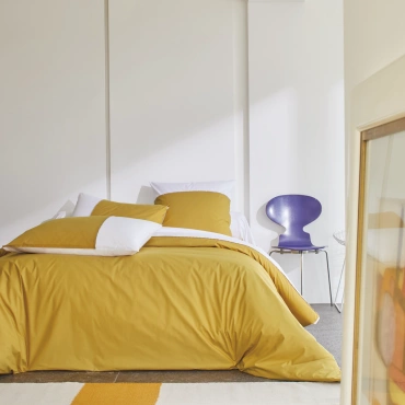 Pościel perkalowa Blanc Des Vosges Duo Żółta