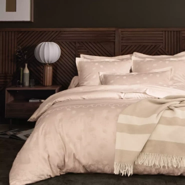 Pościel żakardowa Blanc Des Vosges Kyoto Beżowa