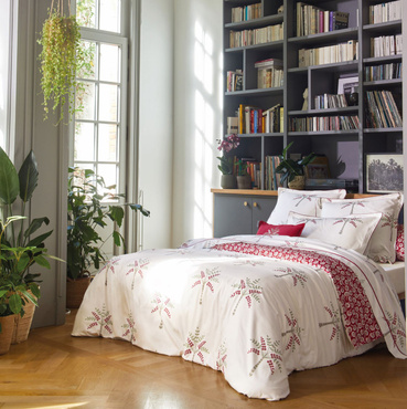 Pościel satynowa Sanderson Palm Grove Grenade  