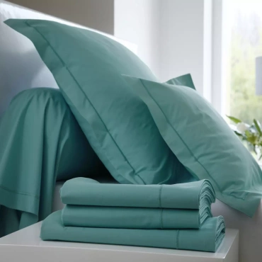 Pościel satynowa Blanc Des Vosges Uni Seledynowa 