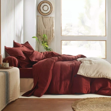 Pościel lniana Blanc Des Vosges Louxor Ceglana