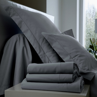 Pościel satynowa Blanc Des Vosges Uni Grafitowa 