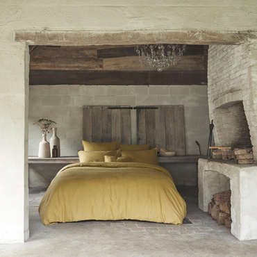 Pościel lniana Alexandre Turpault Nouvelle Vague Yellow Sienna