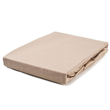 Prześcieradło satynowe ze ściągaczem Basic Beżowe Ostatnie Sztuki