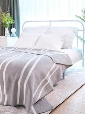 Koc Cotton Cloud XXL Pasy Argento-Biały