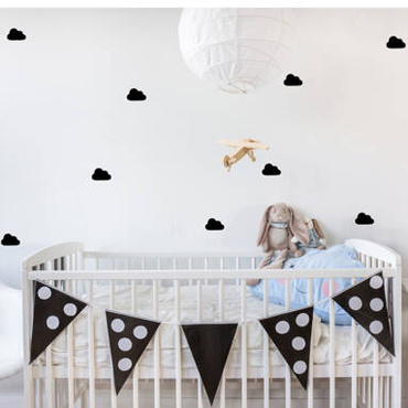 Dekoracja ścienna 20 szt. CHMURKA GEOMETRIC czarna OSTATNIE SZTUKI