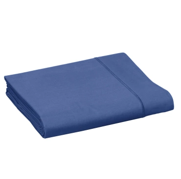 Prześcieradło perkalowe bez ściągacza Blanc Des Vosges UNI Niebieskie