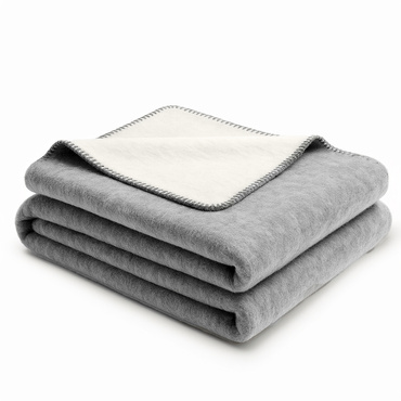 Koc Moca dwustronny srebrno - kremowy Ostatnie Sztuki