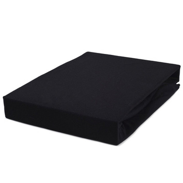 Prześcieradło satynowe ze ściągaczem Basic Czarne