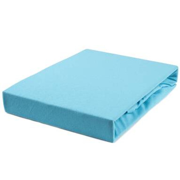 Prześcieradło jersey ze ściągaczem Basic Turkusowe